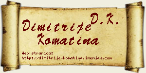 Dimitrije Komatina vizit kartica
